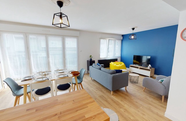 Family apartment 5min walk from Nausicaa, beach and town center