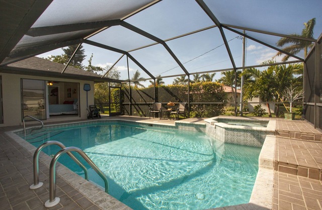 Fantastic Cape Coral 3 Bedroom, 2 Bath West Facing Pool Home near Cape Harbor