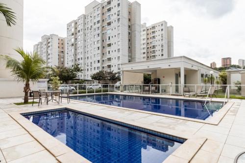 Flats Praia Uberlandia - Apt próximo ao Praia Clube - Area de lazer com Portaria 24 horas, piscina, academia, brinquedoteca, churrasqueira e áreas verdes para caminhadas