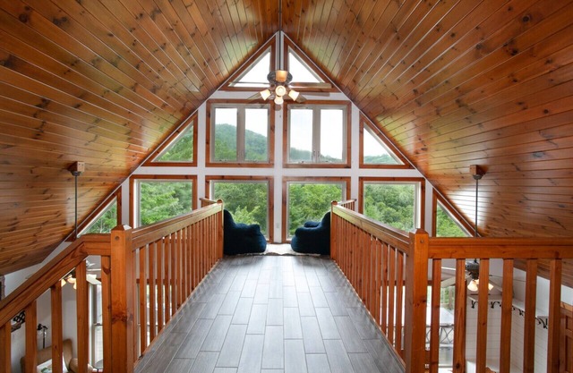 Glass-Front Smoky Mtn Cabin | Hot Tub, Decks & Home Theater