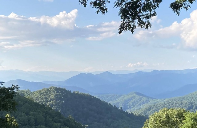 Glorious Mountain View’s, private serenity with fireplace and covered deck.