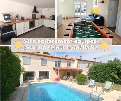 Grande maison familiale avec piscine, proche plage
