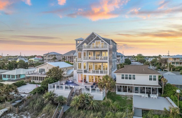 Gulf Front mansion in PCB w/private pool & hot tub + beach access | Sleeps 36