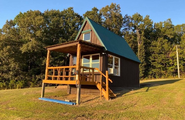 Hand Built Tiny Cabin with beautiful view.