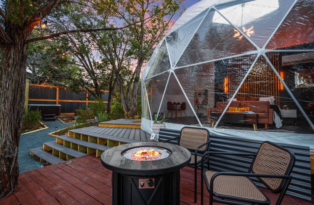 Hill Country Glamping Dome w/Hot Tub, Gym, Sauna & Cold Plunge