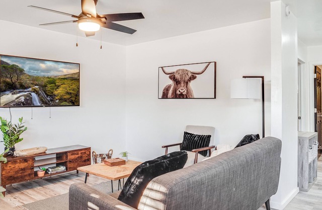 Kick back and relax in this calm, stylish space.
