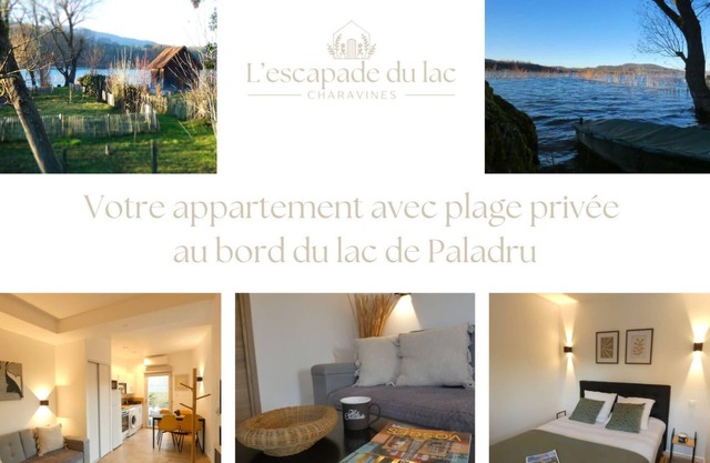L'ESCAPADE DU LAC private beach lac de Paladru