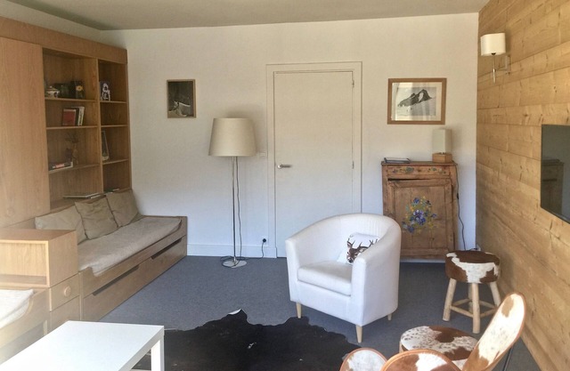 Large apartment, ski-in ski-out, superb mountain and lake view.