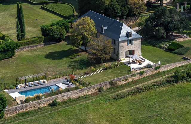 Large, comfortable country house with swimming pool and lovely views.