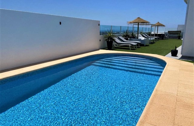 Lillos- 3 bed/3 bath with pool sea views on the golf estate, costa teguise