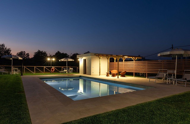 Lovely apartment in villa for 4 guests with WIFI, pool, A/C, TV, panoramic view and parking