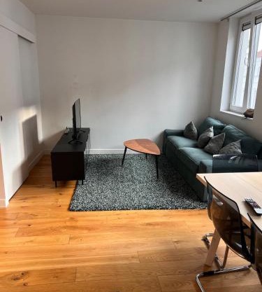 Luxury apartment, chic neighborhood