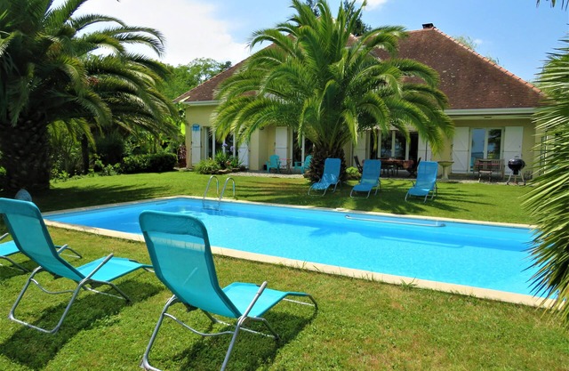 Luxury architect villa with pool and panoramic Pyrenees view