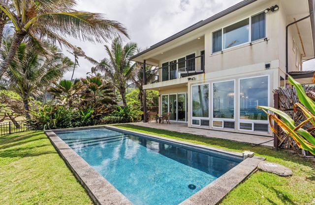 Luxury Laie Beachfront Estate w/Private Pool, Spacious Living & Ocean Access