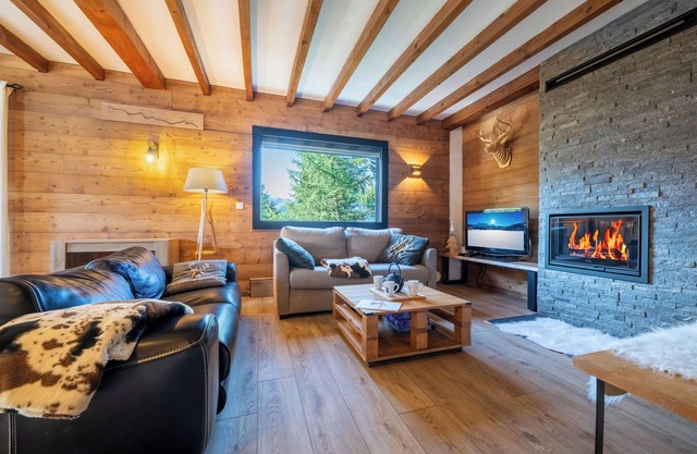 Magnificent fully renovated apartment with fireplace in chalet