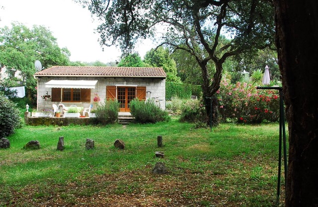 Melissa typical Corsican sheepfold in a quiet forest of cork oaks