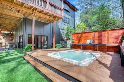 Mid-Century Modern Luxe Retreat with Hot Tub and Decks