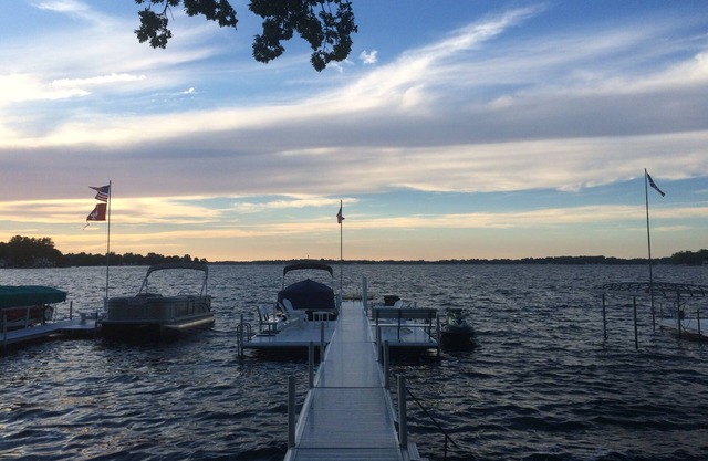 n Lake Wawasee home directly on lake