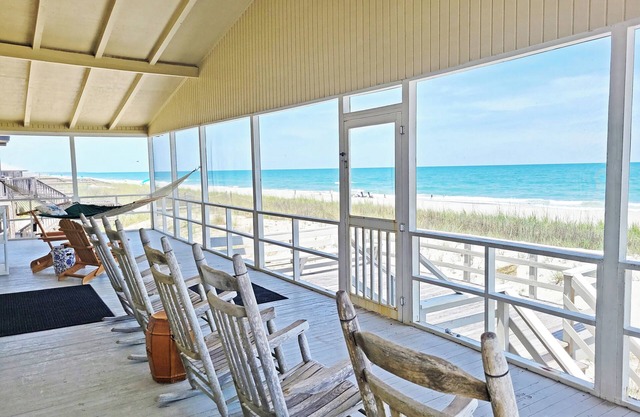 Ocean and Creek Front Raised Beach House, 2 Porches, 2 Decks, Dock, Dog Friendly