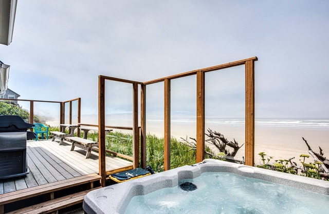 Ocean Front Home on Sandy Beach! Dog Friendly! Hot Tub!