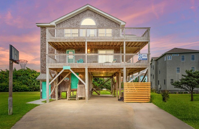 Ocean Views! Dog Friendly Home in Salvo w/Hot Tub, Elevator, and Screened Porch