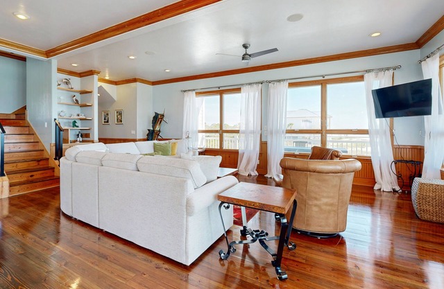 Oceanfront home with private dock & rooftop deck - pool, hot tub & tennis access