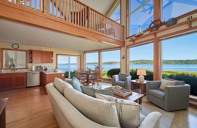 Open Design West Coast Home on 1600 Feet of Private Waterfront