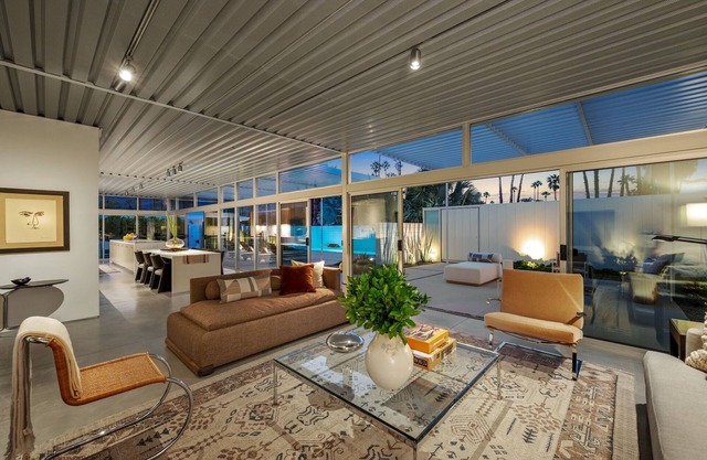 Palm Springs Home with Private Pool, Firepit and Huge Glass Doors and Windows!