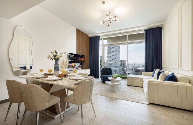 Panoramic Pool Views | High-End 1BR in JVC