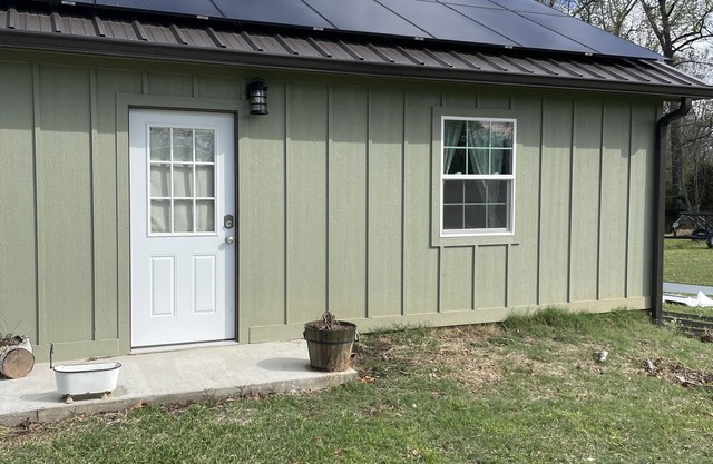 Private Efficiency Style Ranch House located on 12 acres in East Texas.