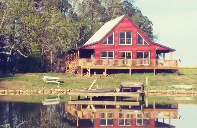 Private fishing pond with cabin and hot tub! Perfect vacation spot.
