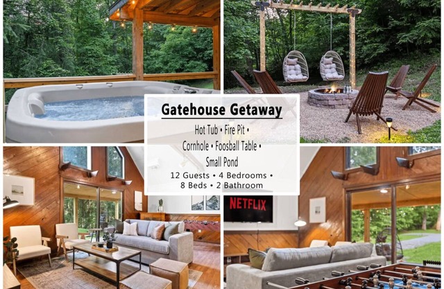 Private, Hot Tub, 2 Acres, Fire Pit, Small Pond, Outdoor Dining