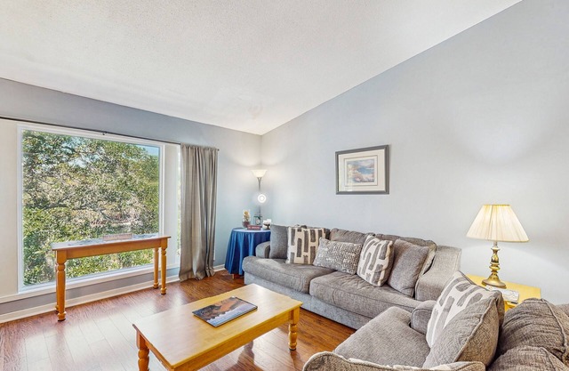 Quaint top floor lagoon view condo w/community pool access - walk to the beach