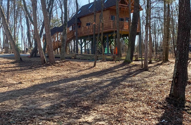 Relax and get away in the tree tops in our Eagle's Nest Tree House