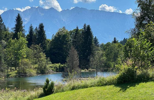 Sachrang: Ferien-wohnung am See mit Bergblick