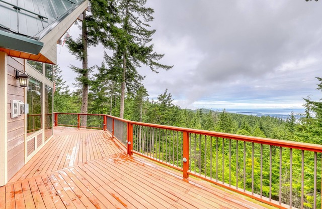 Secluded cabin with amazing water views, huge deck, fireplace, & jetted tub