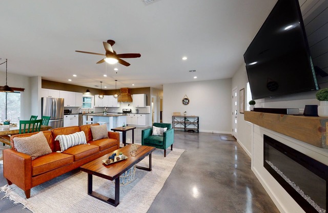 Secluded home with firepit, gas grill, central AC, game room, W/D
