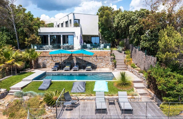 Serenity villa with private beach access, sea view and heated pool