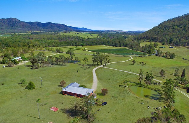 Sprawling country valley views with a hint of wine