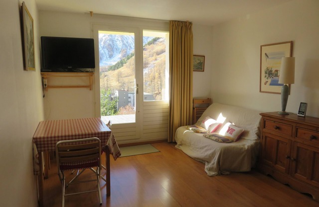 Studio 27m2+ Terrace 15 m2, south-facing, panoramic view, 250m from the slopes
