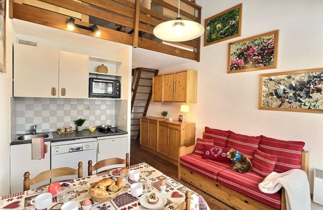 Studio cabin with mezzanine 300m from center and 450m from slopes in Val d'Isère