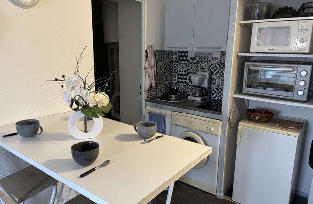 Studio cabine avec loggia fermée et parking à 800m de la plage, animaux admis - FR-1-229D-155