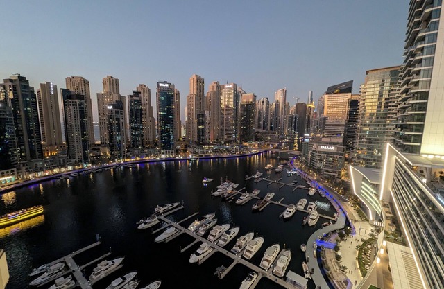 Stunning 2 Bed Room Apartment with Full Marina View. Great Location Near Metro
