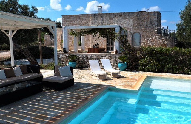 Stylish luxury trulli with private pool and amazing sea view