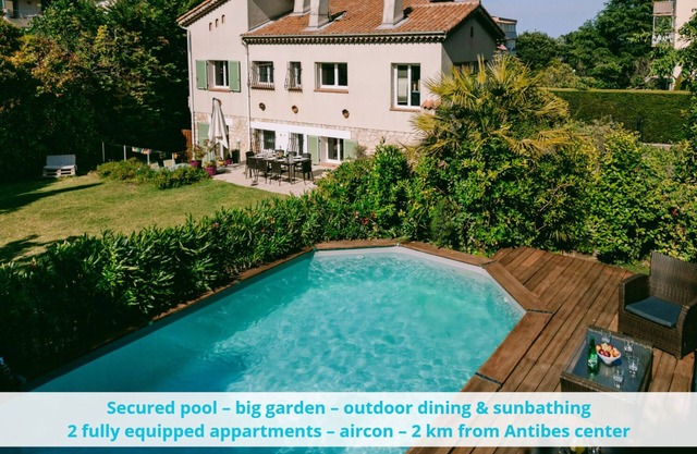 Superb villa in Antibes | Private pool & big garden | 800m to sea | 9 guests