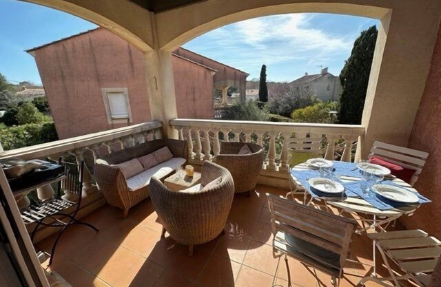 Swimming pool, beach at foot, two bedrooms