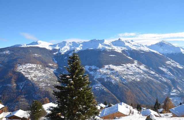 The building Le Belvedere is the first one entering Les Collons 1800. 900 meters from the ski-lift T