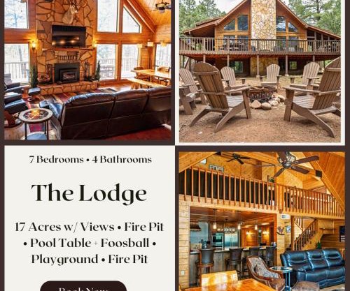 The Lodge Large Cabin, 17 Acres, Playground, Forest Access