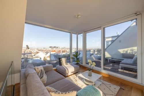 Top floor apartment with terrace and views