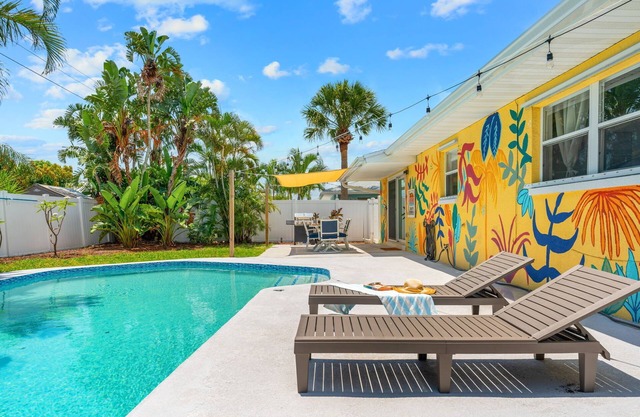 Tropical-Inspired Beachside Home w/BBQ Grill & Heated Pool ☀️